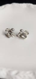 Lotus Petal Pearl Stud Earrings