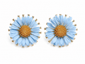 Baby Blue Daisy Flower Stud Earrings