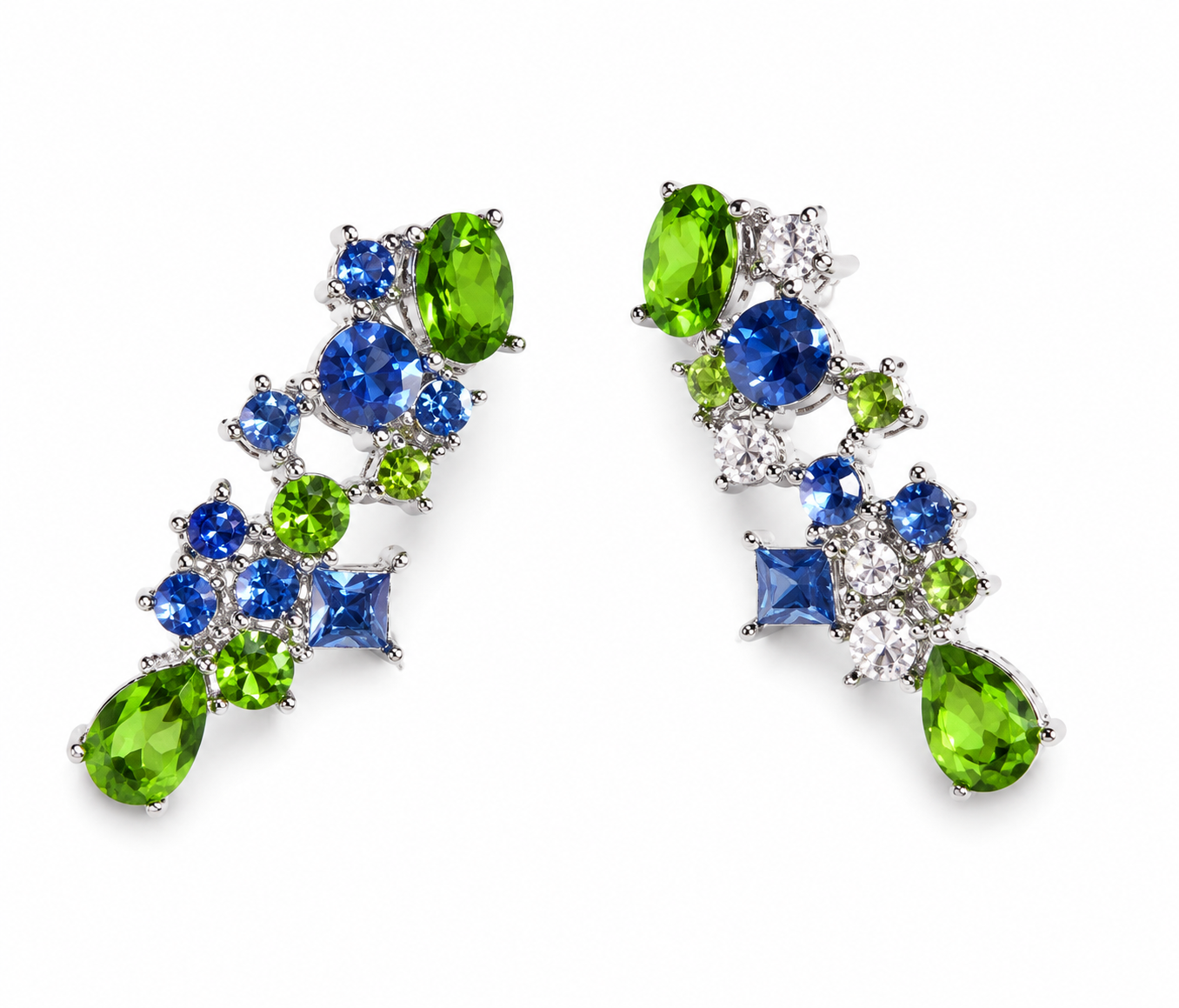 Jungle Glow Mixed Gemstone Drop Studs