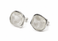 Irregular Square Silver Glitter Resin Clip On Earrings